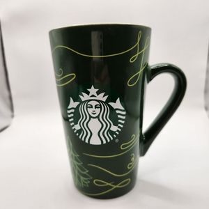 Starbucks 16 Ounce Green Tall Coffee Mug Christmas Winter